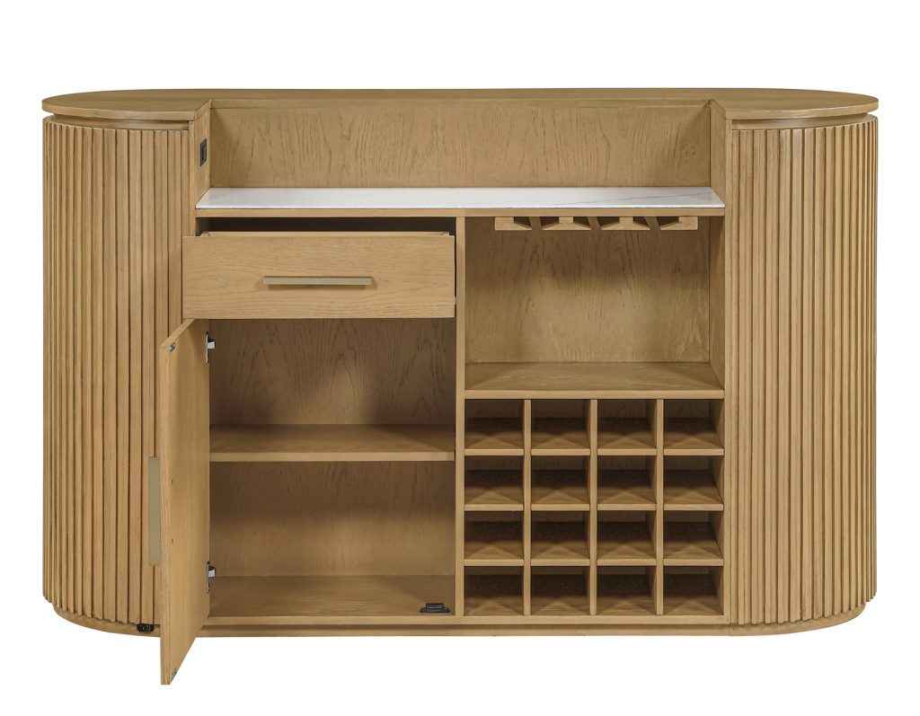 Colvin Toffee Finish Reeded Bar by Steve Silver at Eve Furniture