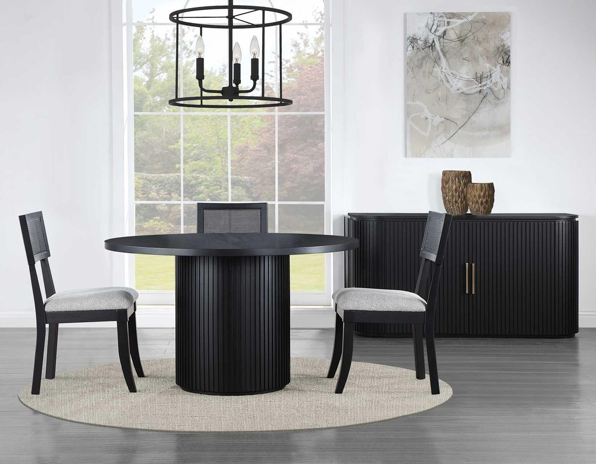 Colvin 52″ Round Dining Table, Black finish by Steve Silver at Eve Furniture