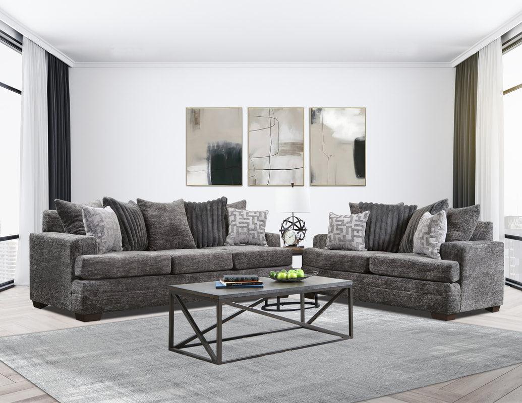 Comfort Vibe Charcoal Sofa & Loveseat by Happy Homes at Eve Furniture