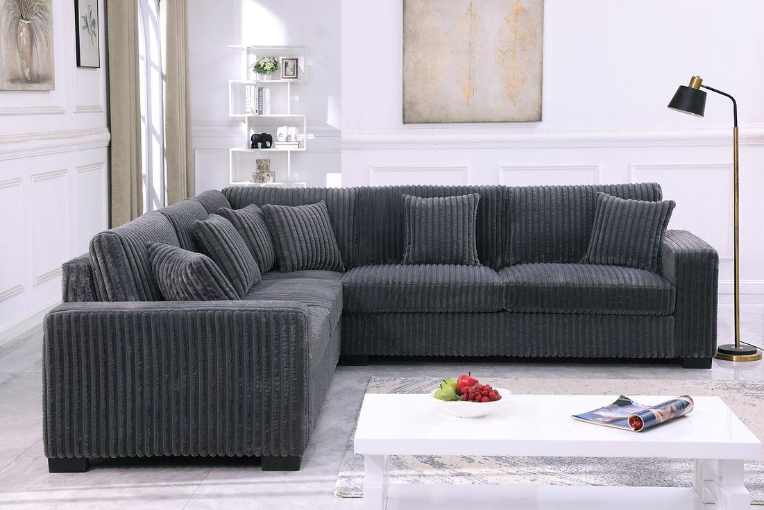 Comfy II Grey 2-Piece Right Arm Facing (RAF) Sectional by New Era Innovations at Eve Furniture