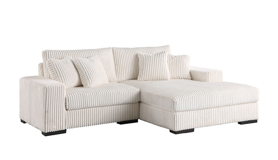 Comfy Ivory 2-Piece Right Arm Facing (RAF) Sectional by New Era Innovations at Eve Furniture