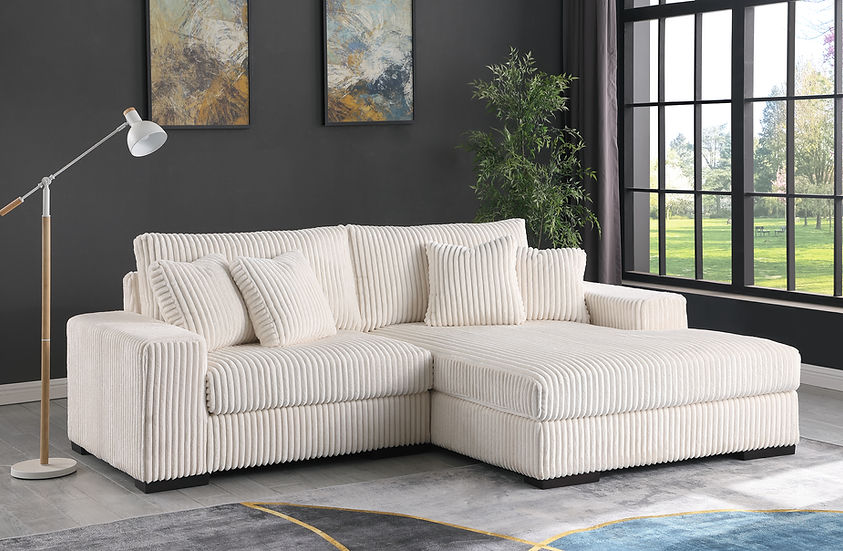 Comfy Ivory 2-Piece Right Arm Facing (RAF) Sectional by New Era Innovations at Eve Furniture
