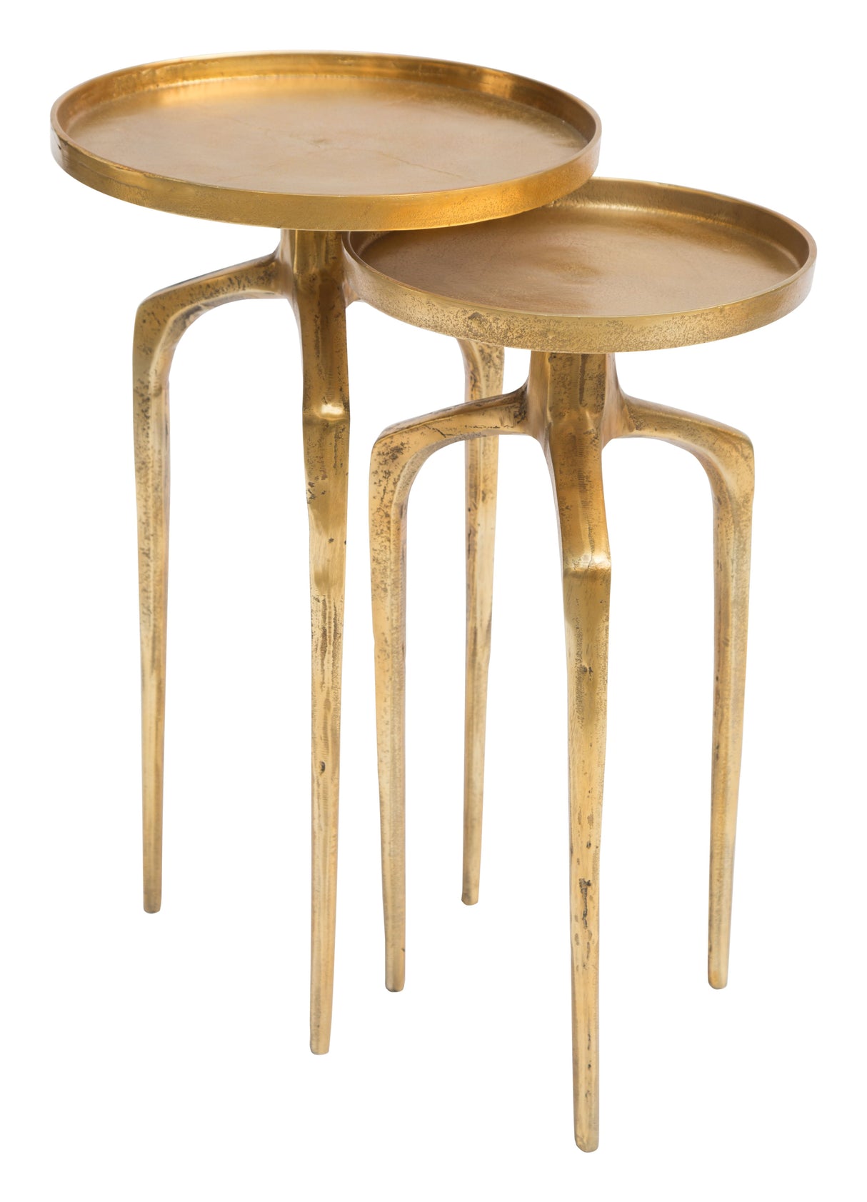 Como Antique Gold Accent Table Set (2-Piece) by Zuomod at Eve Furniture