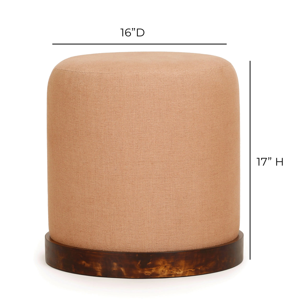 Como Burl and Cotton Jute Contract-Grade Accent Stool by TOV Furniture at Eve Furniture