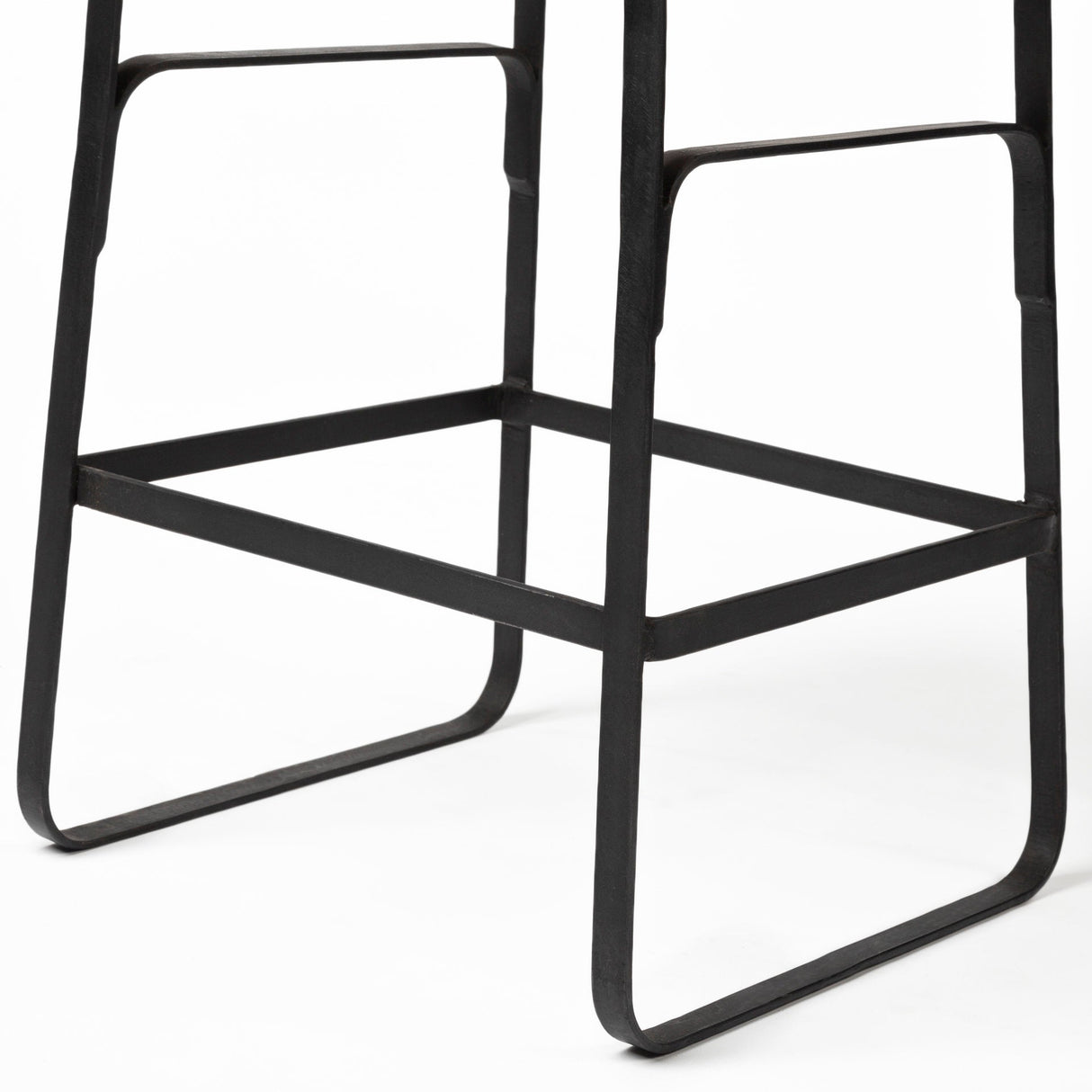 Conan 25" Seat Height Brown Wood Seat Black Metal Frame Counter Stool by Mercana at Eve Furniture