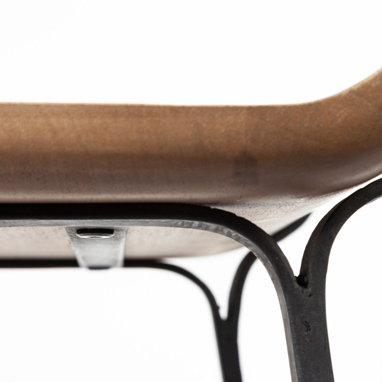 Conan 25" Seat Height Brown Wood Seat Black Metal Frame Counter Stool by Mercana at Eve Furniture
