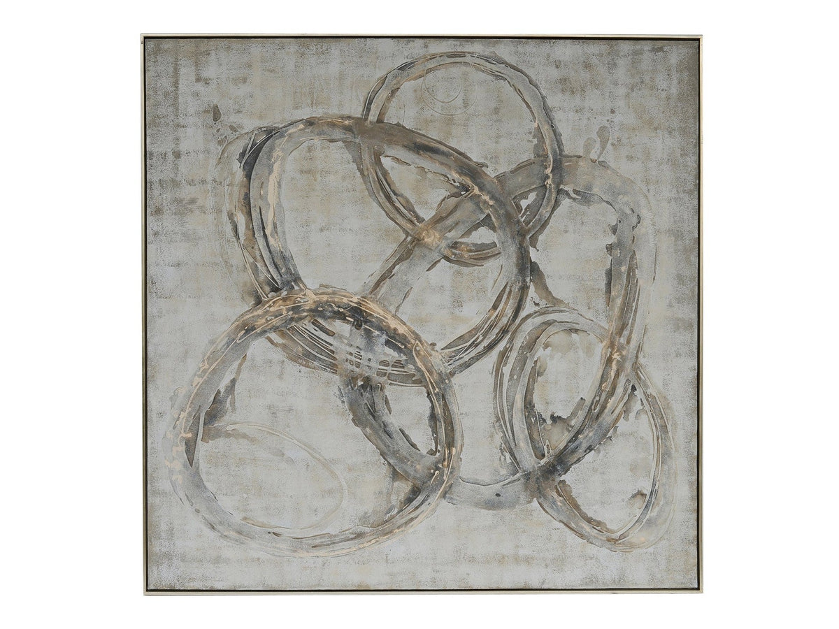 Concentric Circles Gray/Brown Canvas by Crestview at Eve Furniture