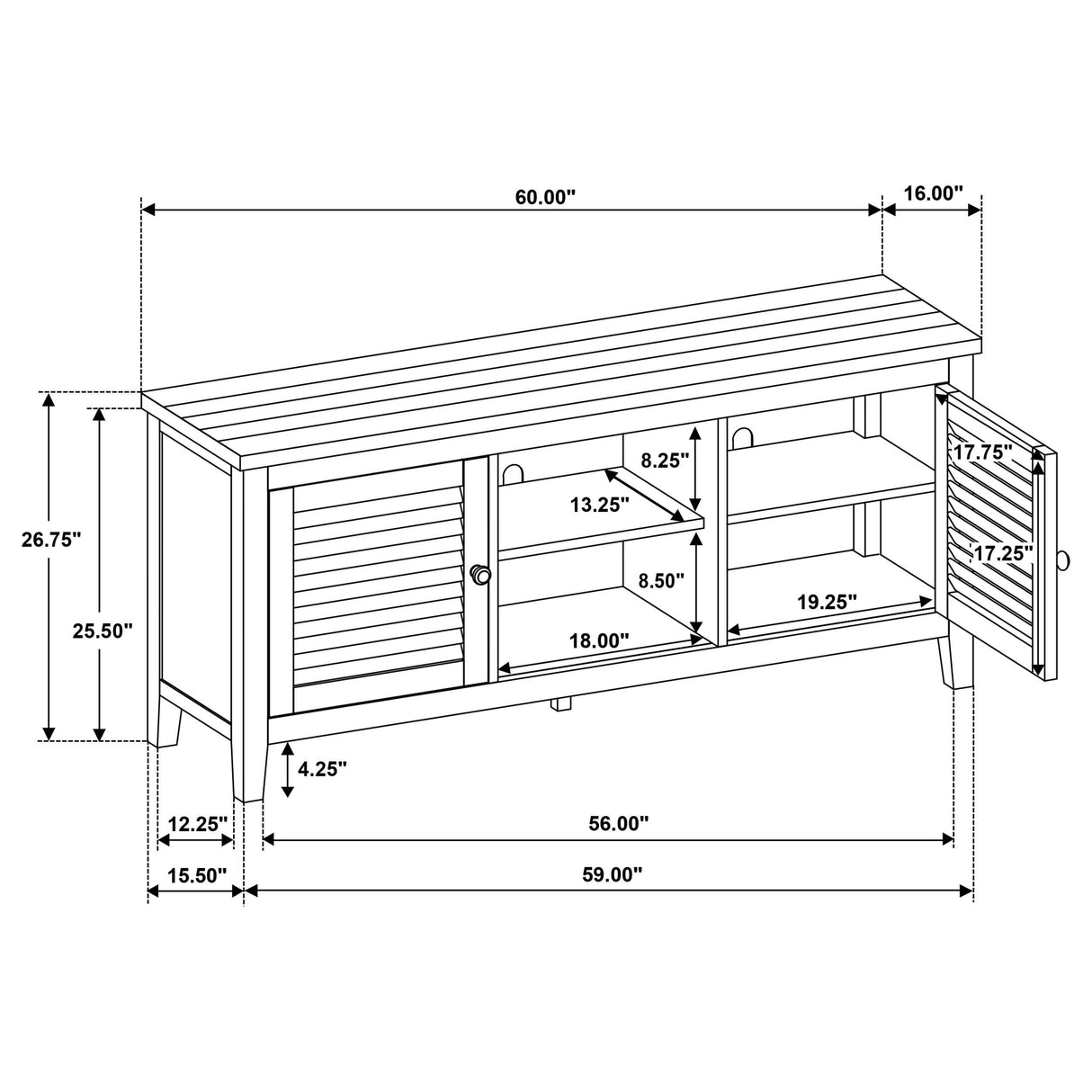 Concord Distressed Java 2-Door TV Stand Console by Coaster at Eve Furniture