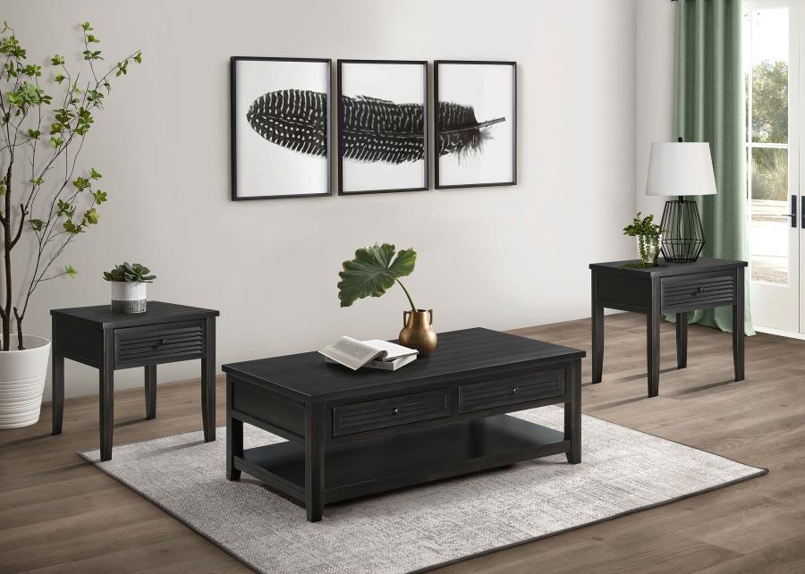 Concord Distressed Java 3-Piece Coffee and End Table Set by Coaster at Eve Furniture