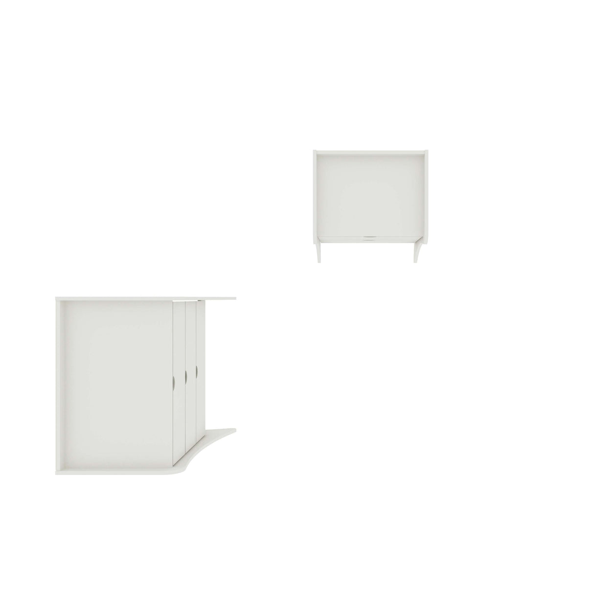 Coney 2-Piece Dresser and Nightstand in White by Manhattan Comfort at Eve Furniture