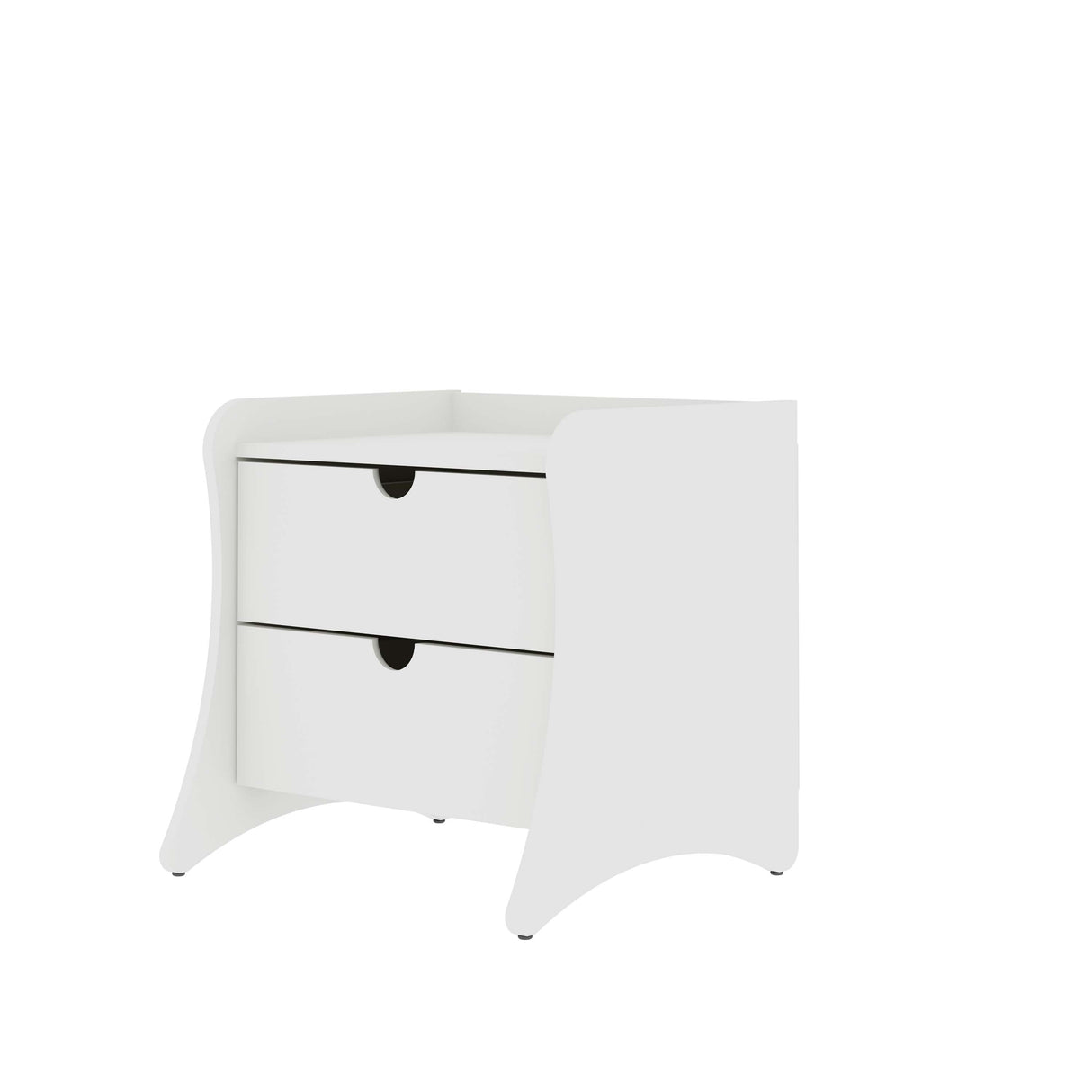 Coney 3-Piece Dresser and 2 Nightstands in White by Manhattan Comfort at Eve Furniture