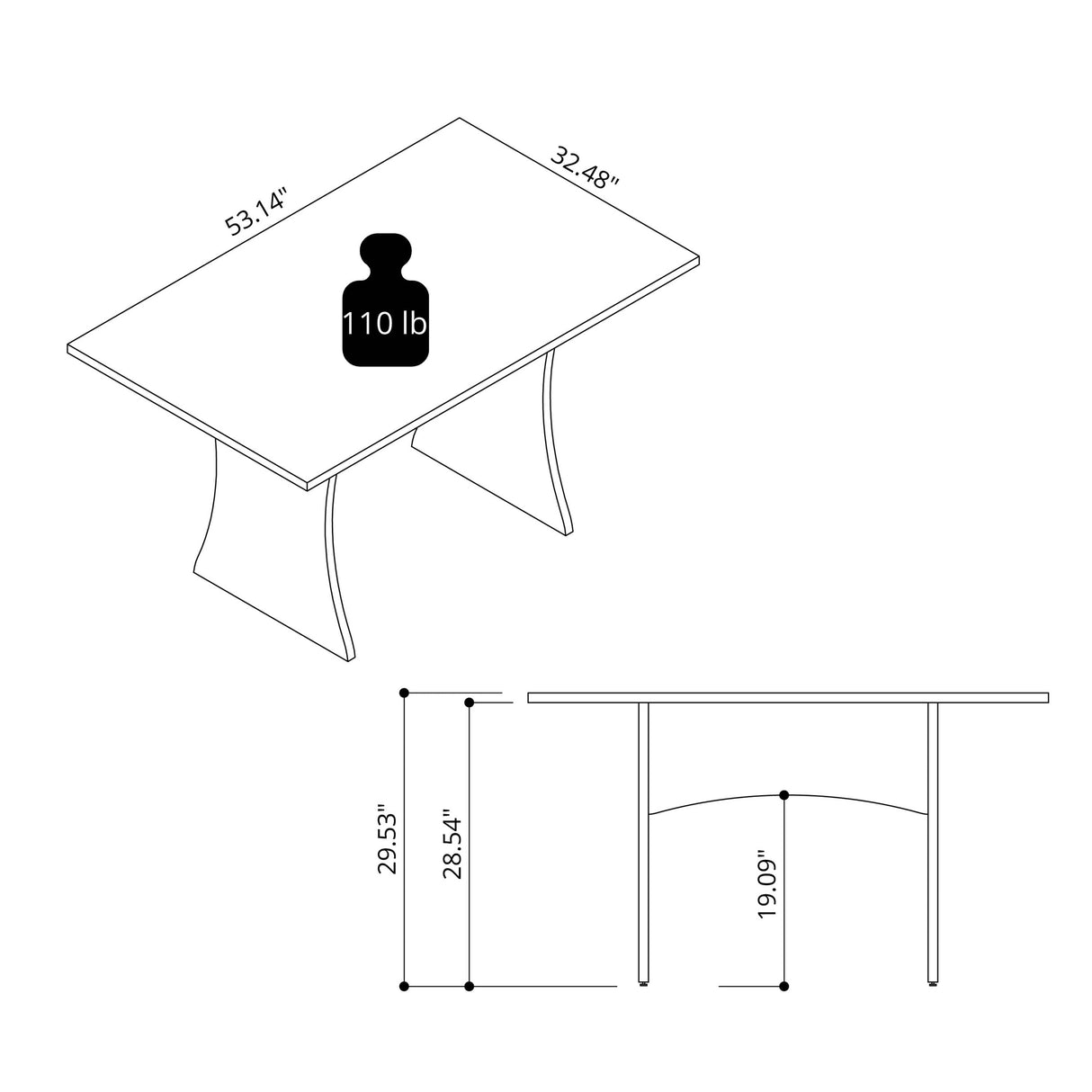 Coney Dining Table in Grey by Manhattan Comfort at Eve Furniture