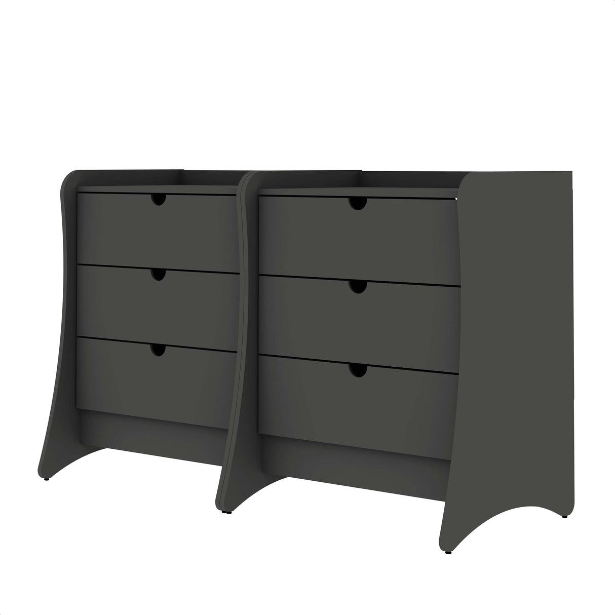 Coney Dresser in Gray (set of 2) by Manhattan Comfort at Eve Furniture