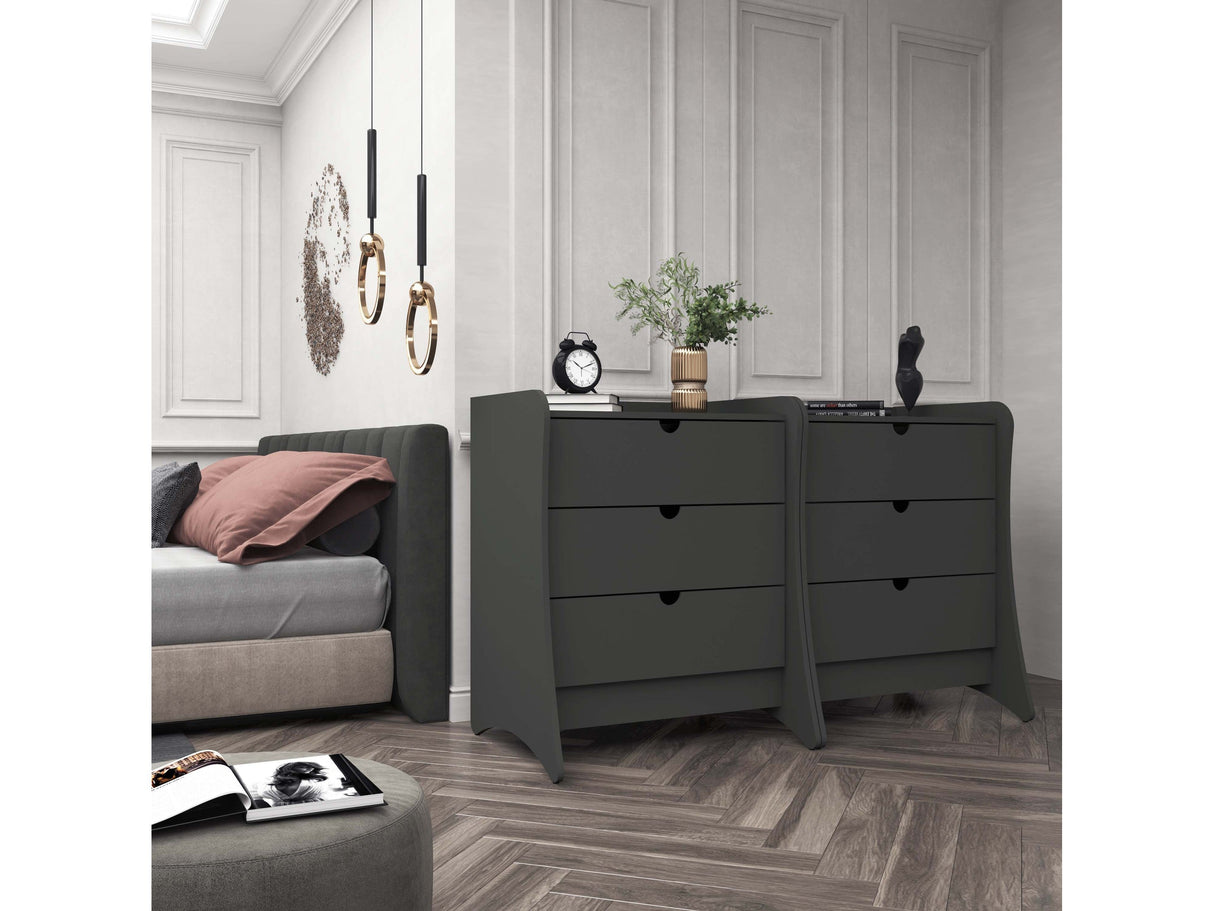 Coney Dresser in Gray (set of 2) by Manhattan Comfort at Eve Furniture