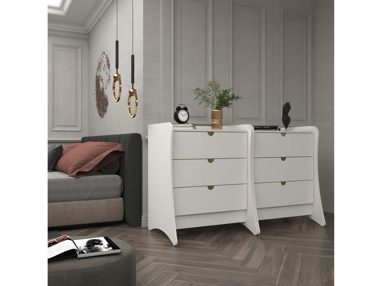 Coney Dresser in White (set of 2) by Manhattan Comfort at Eve Furniture