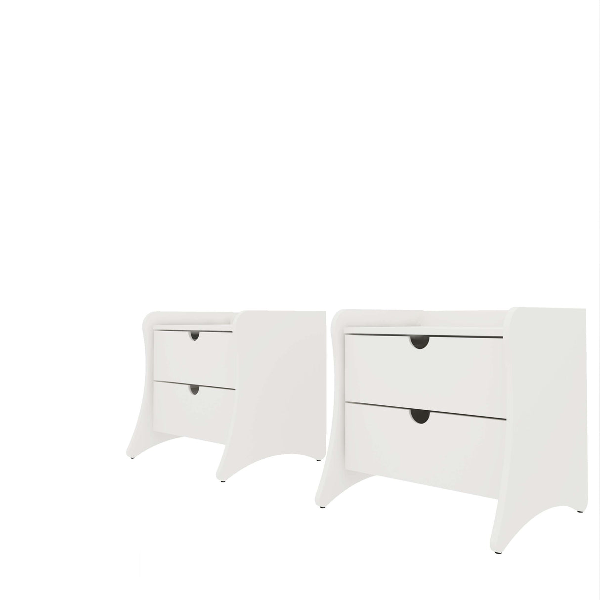 Coney Nightstand in White (set of 2) by Manhattan Comfort at Eve Furniture