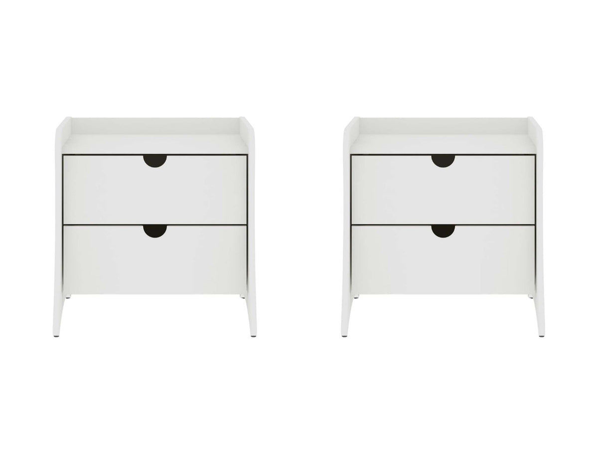 Coney Nightstand in White (set of 2) by Manhattan Comfort at Eve Furniture