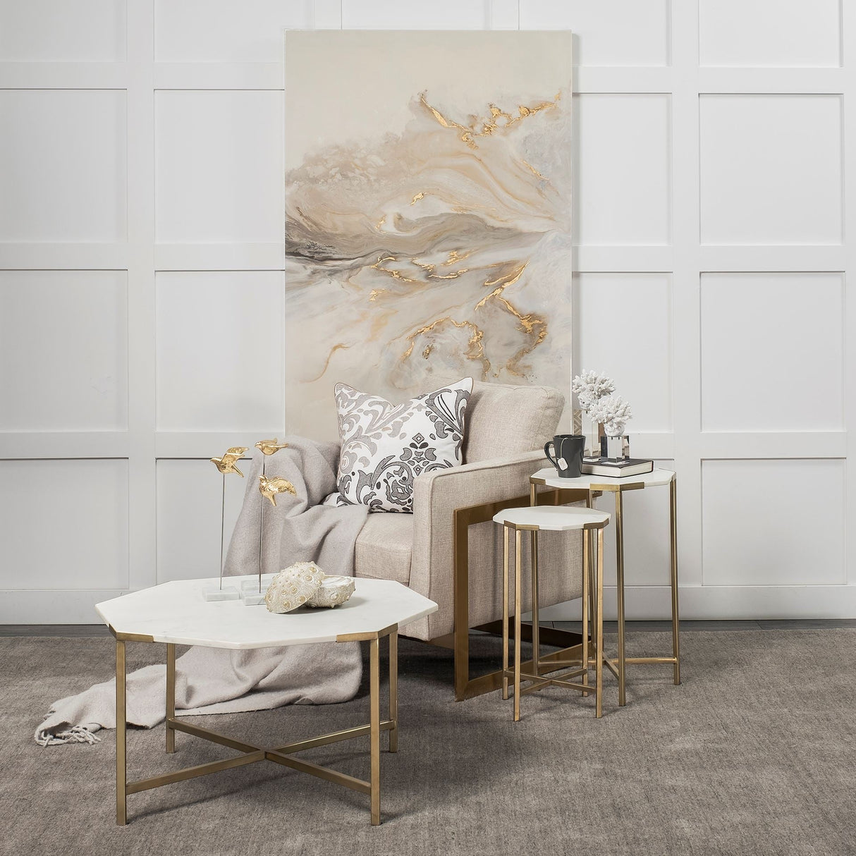 Confluence by Corrie LaVelle a Hand Embellished Textured Canvas by Mercana at Eve Furniture
