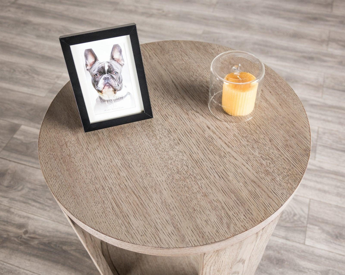 Conisbrough Oak Round End Table by Furniture of America at Eve Furniture