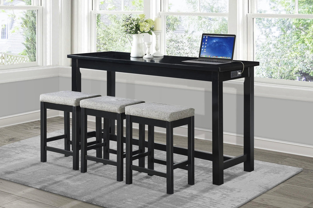 Connected Black 4-Piece Counter Height Set by Homelegance at Eve Furniture