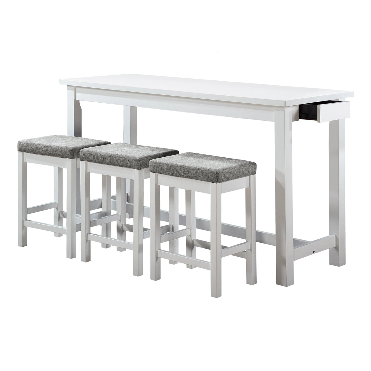 Connected White 4-Piece Pack Counter Height Set by Homelegance at Eve Furniture