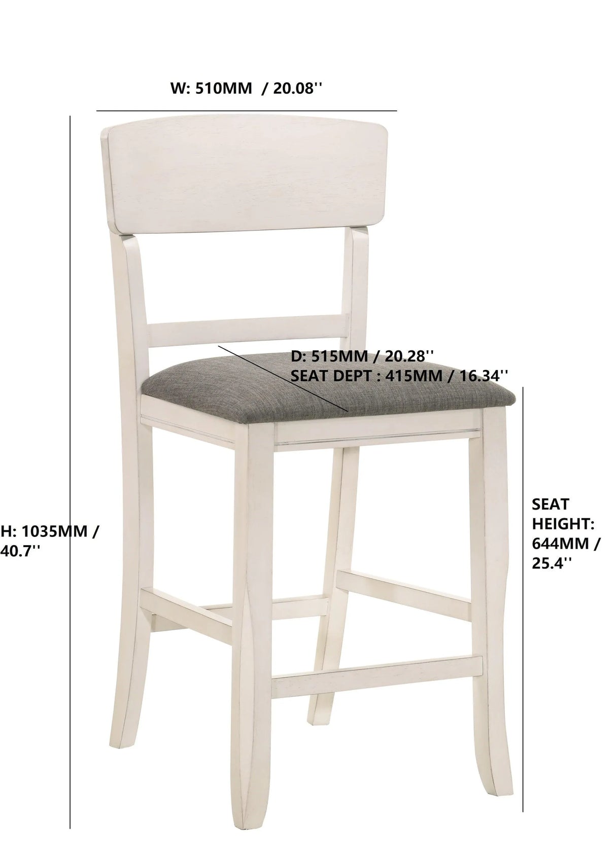 Conner Chalk and Gray Counter Height Chair, Set of 2 by Crown Mark at Eve Furniture