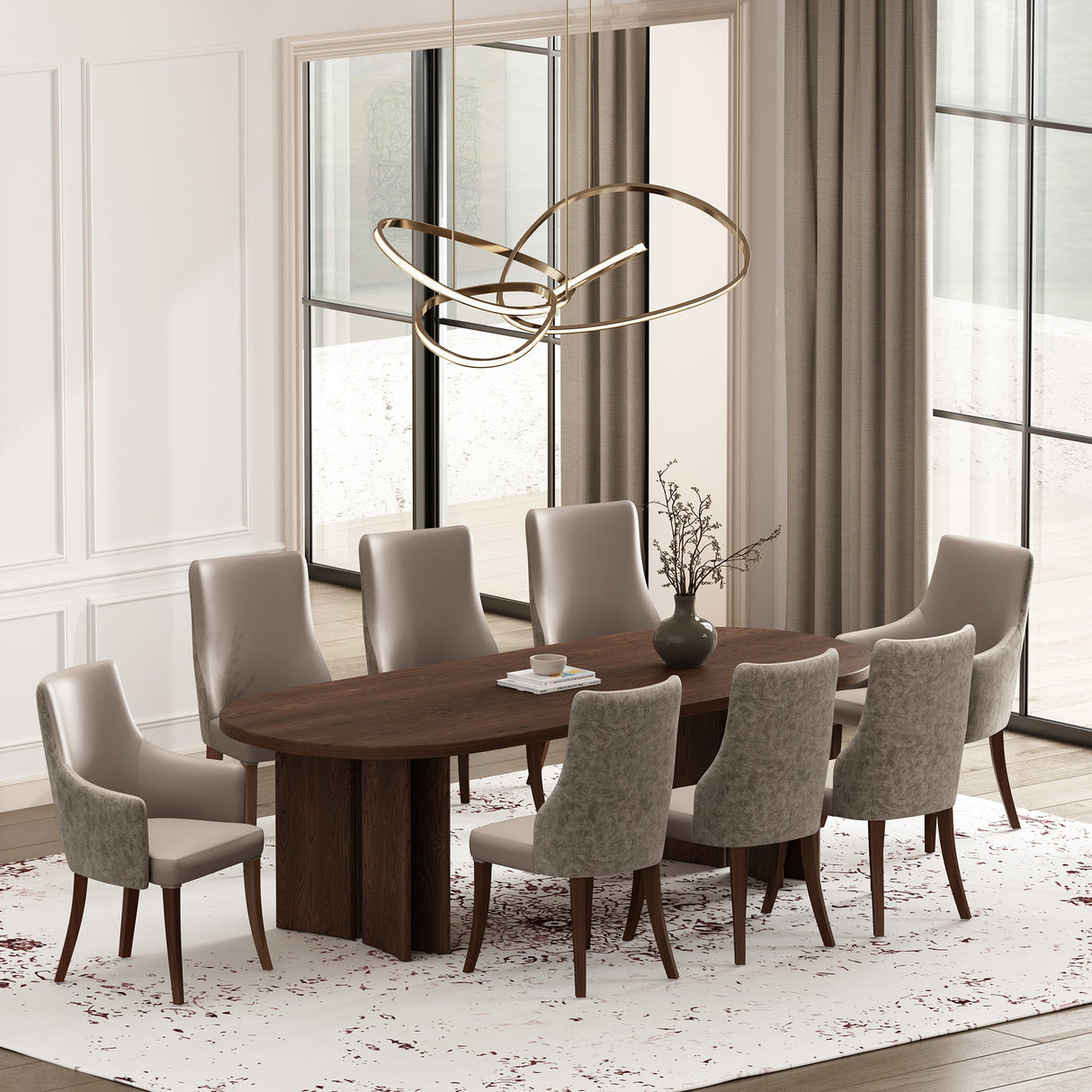 Connie Dining Armchair in Taupe by Manhattan Comfort at Eve Furniture