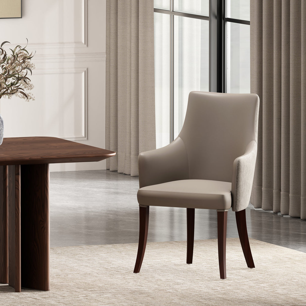 Connie Dining Armchair in Taupe by Manhattan Comfort at Eve Furniture