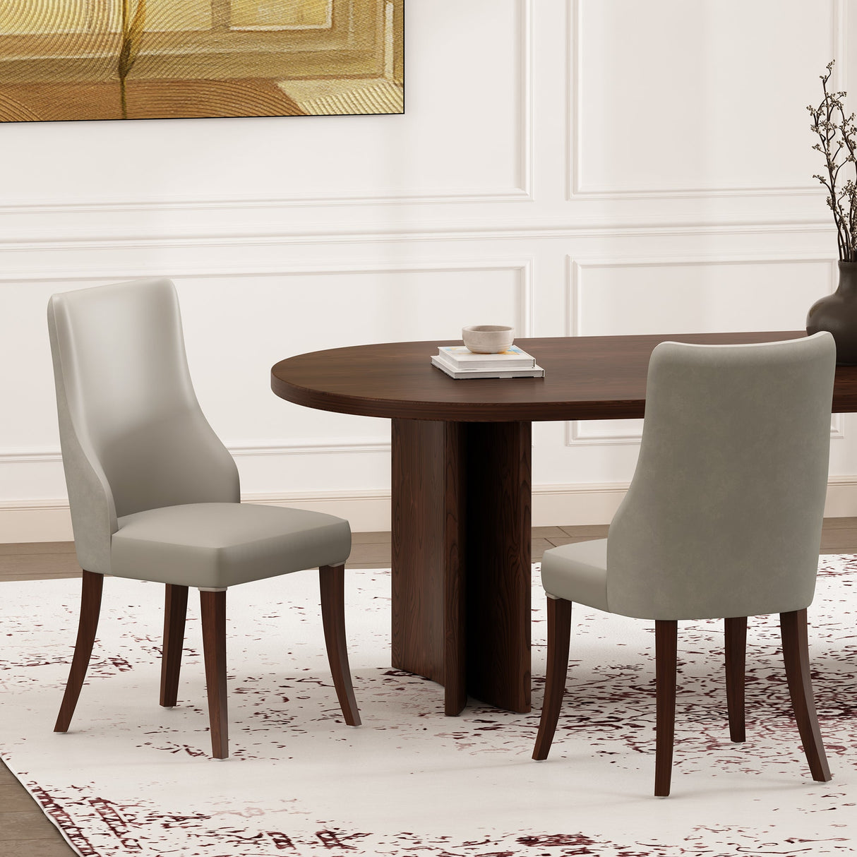Connie Dining Chair in Light Grey (set of 2) by Manhattan Comfort at Eve Furniture