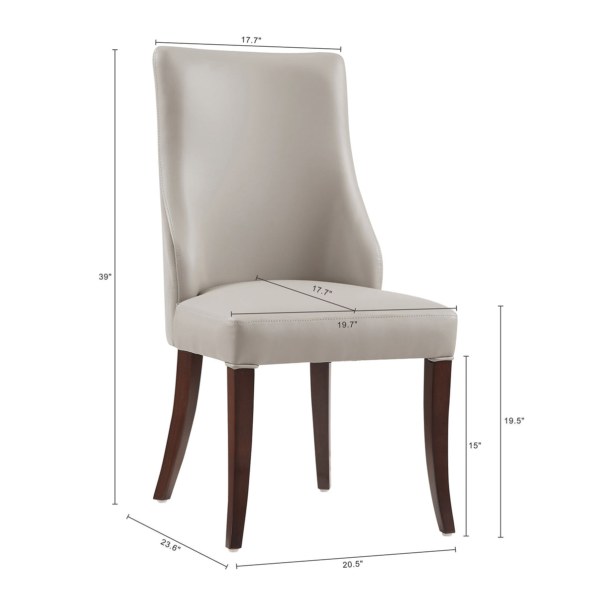 Connie Dining Chair in Light Grey (set of 2) by Manhattan Comfort at Eve Furniture