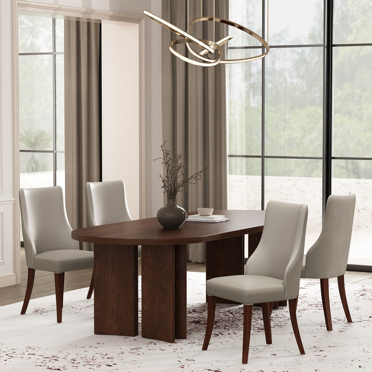 Connie Dining Chair in Light Grey (set of 4) by Manhattan Comfort at Eve Furniture