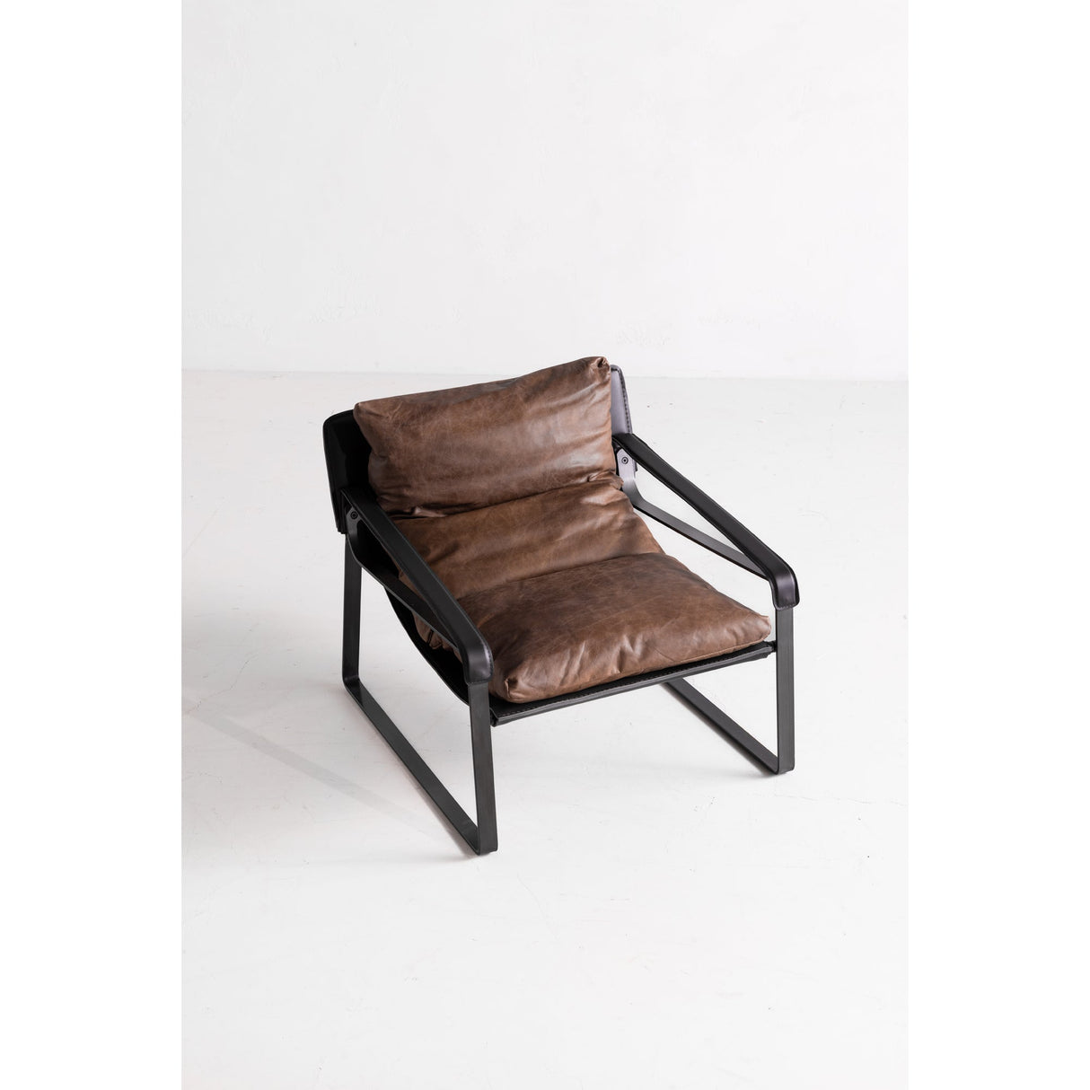 Conno Brownr Leather Club Chair by Moe's Home at Eve Furniture