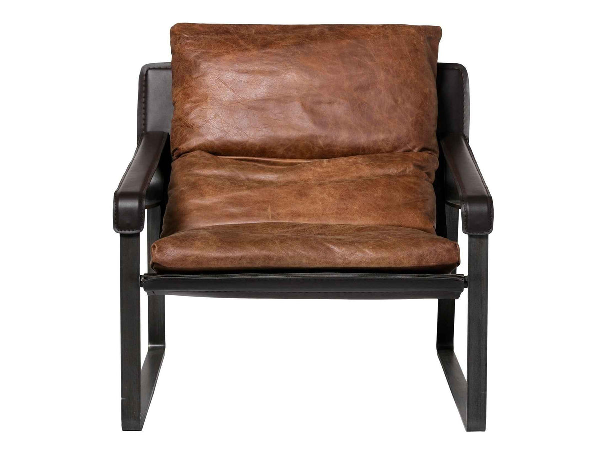 Conno Brownr Leather Club Chair by Moe's Home at Eve Furniture