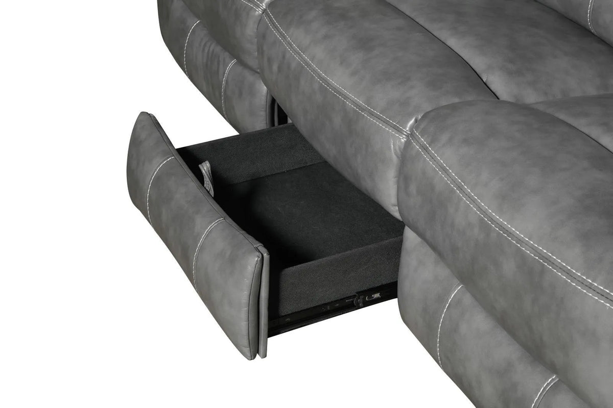 Conrad Grey 2-piece Upholstered Padded Arm Motion Sofa Set by Coaster at Eve Furniture