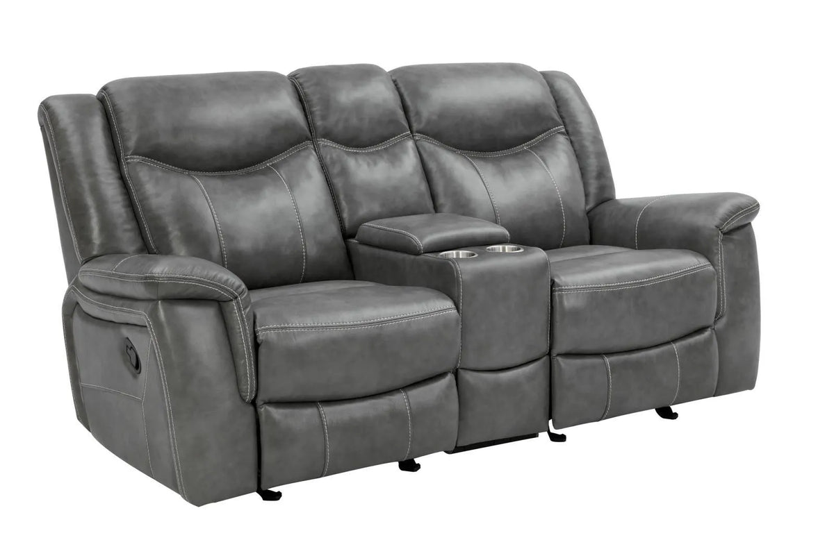Conrad Grey 2-piece Upholstered Padded Arm Motion Sofa Set by Coaster at Eve Furniture