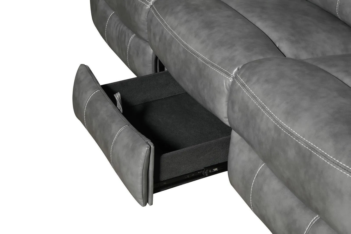 Conrad Grey 3-piece Upholstered Padded Arm Motion Sofa Set by Coaster at Eve Furniture