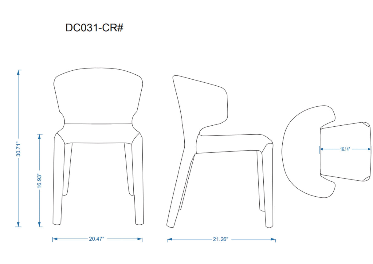 Conrad Leather Dining Chair in Black (set of 2) by Manhattan Comfort at Eve Furniture