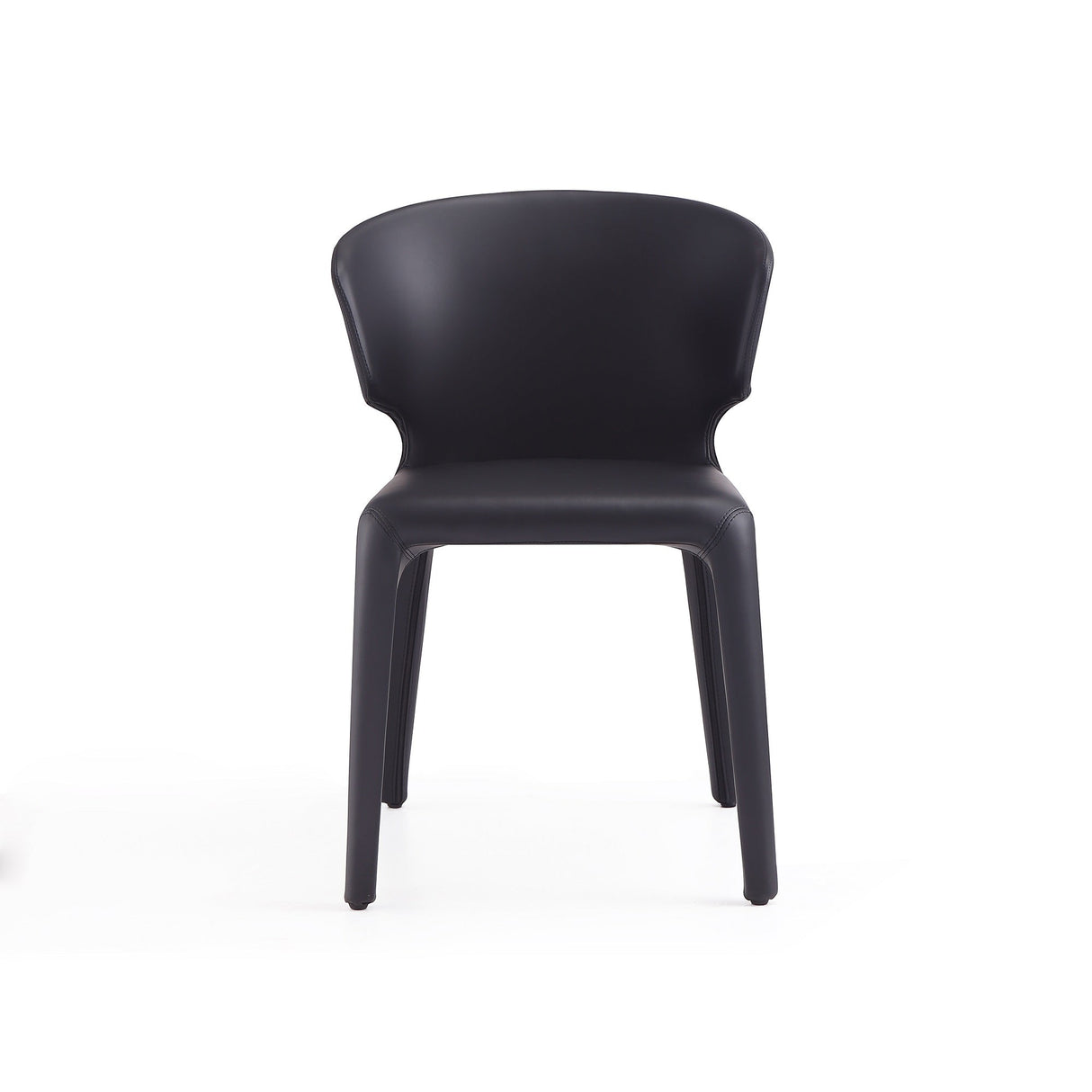 Conrad Leather Dining Chair in Black (set of 2) by Manhattan Comfort at Eve Furniture