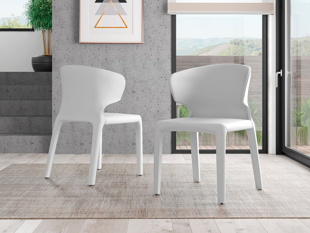 Conrad Leather Dining Chair in Cream (set of 2) by Manhattan Comfort at Eve Furniture