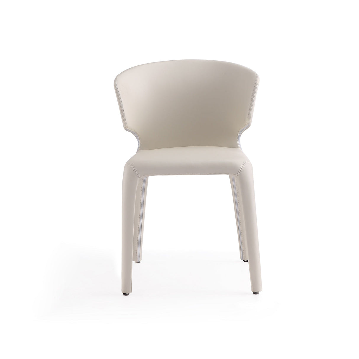 Conrad Leather Dining Chair in Cream (set of 2) by Manhattan Comfort at Eve Furniture