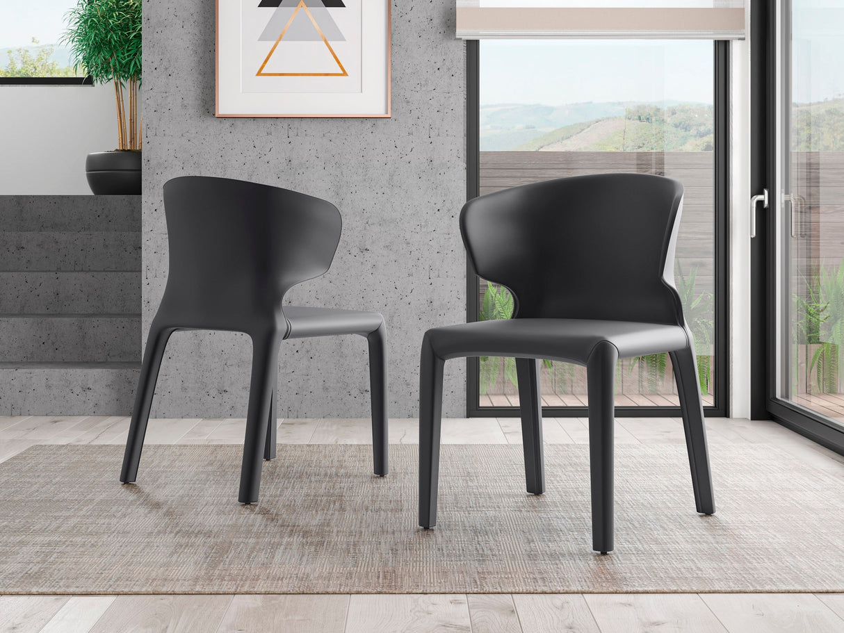 Conrad Leather Dining Chair in Grey (set of 2) by Manhattan Comfort at Eve Furniture