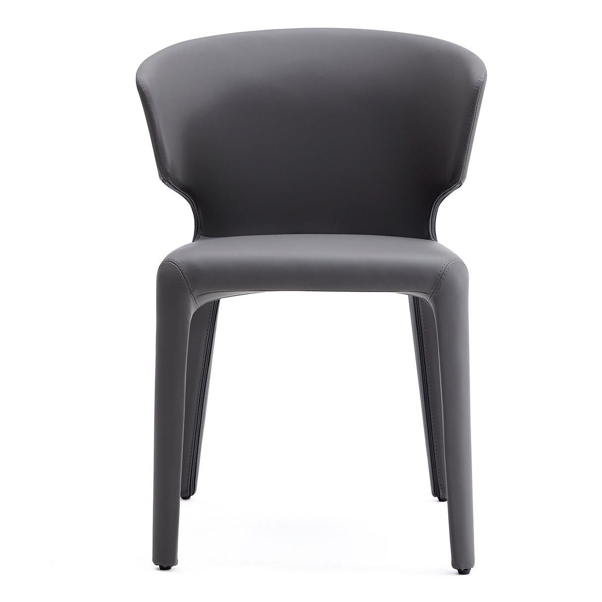 Conrad Leather Dining Chair in Grey (set of 2) by Manhattan Comfort at Eve Furniture