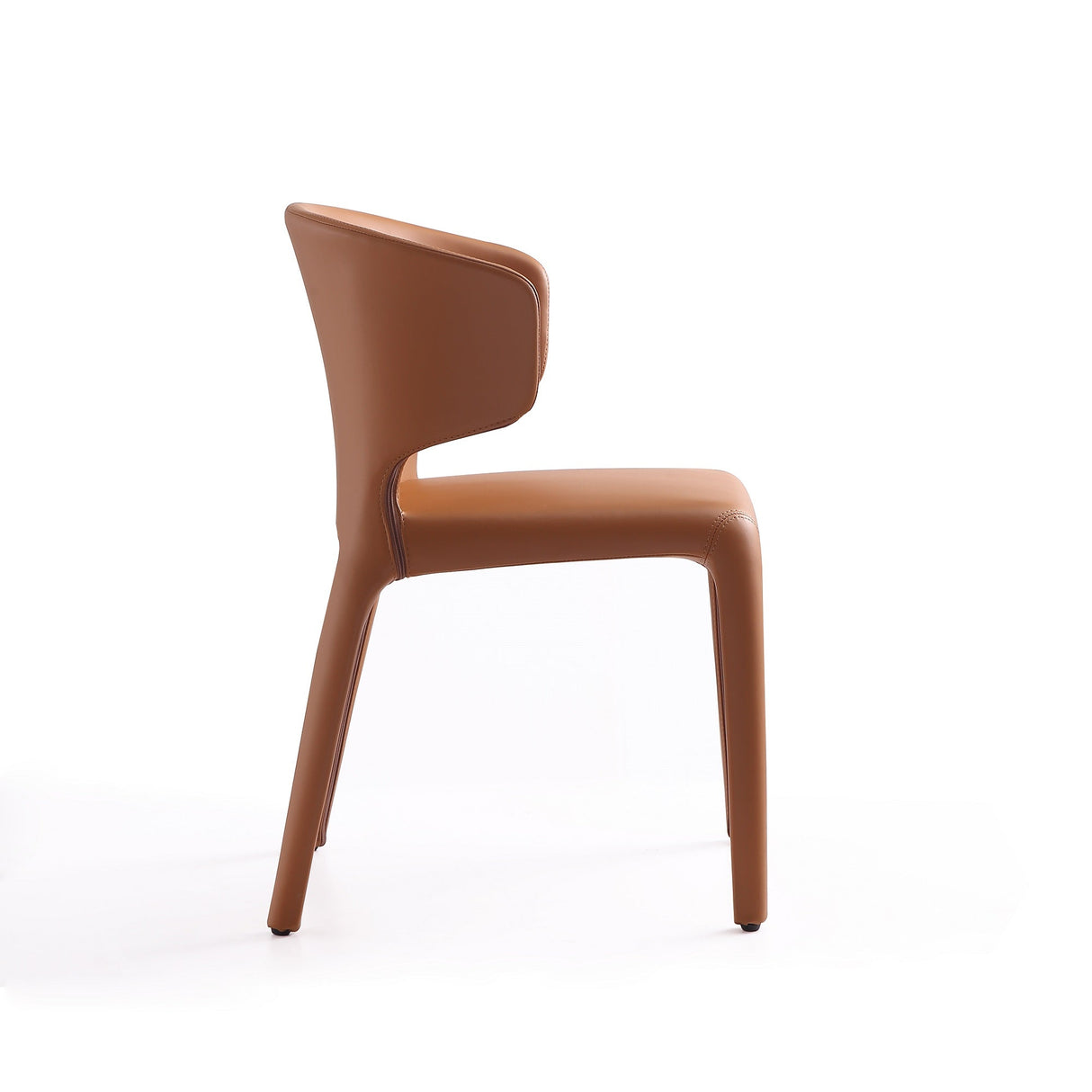 Conrad Leather Dining Chair in Saddle (set of 2) by Manhattan Comfort at Eve Furniture