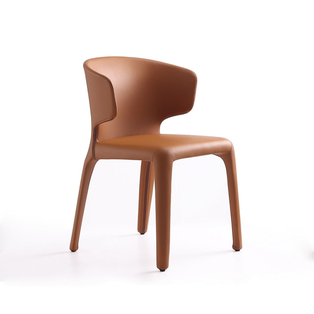 Conrad Leather Dining Chair in Saddle (set of 2) by Manhattan Comfort at Eve Furniture