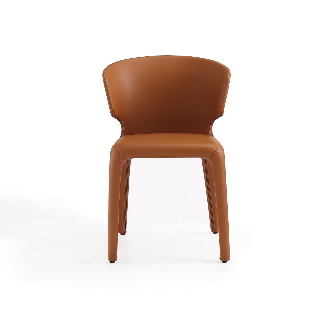 Conrad Leather Dining Chair in Saddle (set of 2) by Manhattan Comfort at Eve Furniture