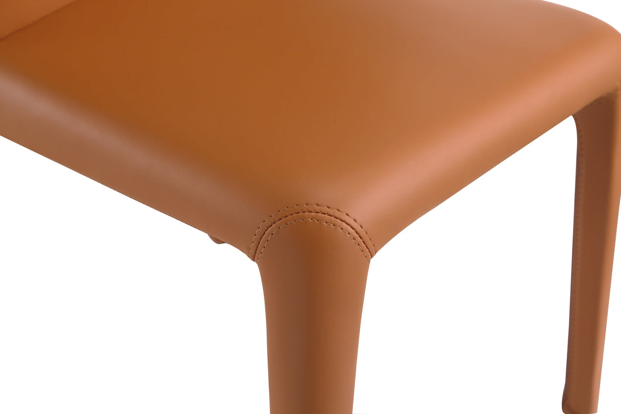 Conrad Leather Dining Chair in Saddle (set of 2) by Manhattan Comfort at Eve Furniture