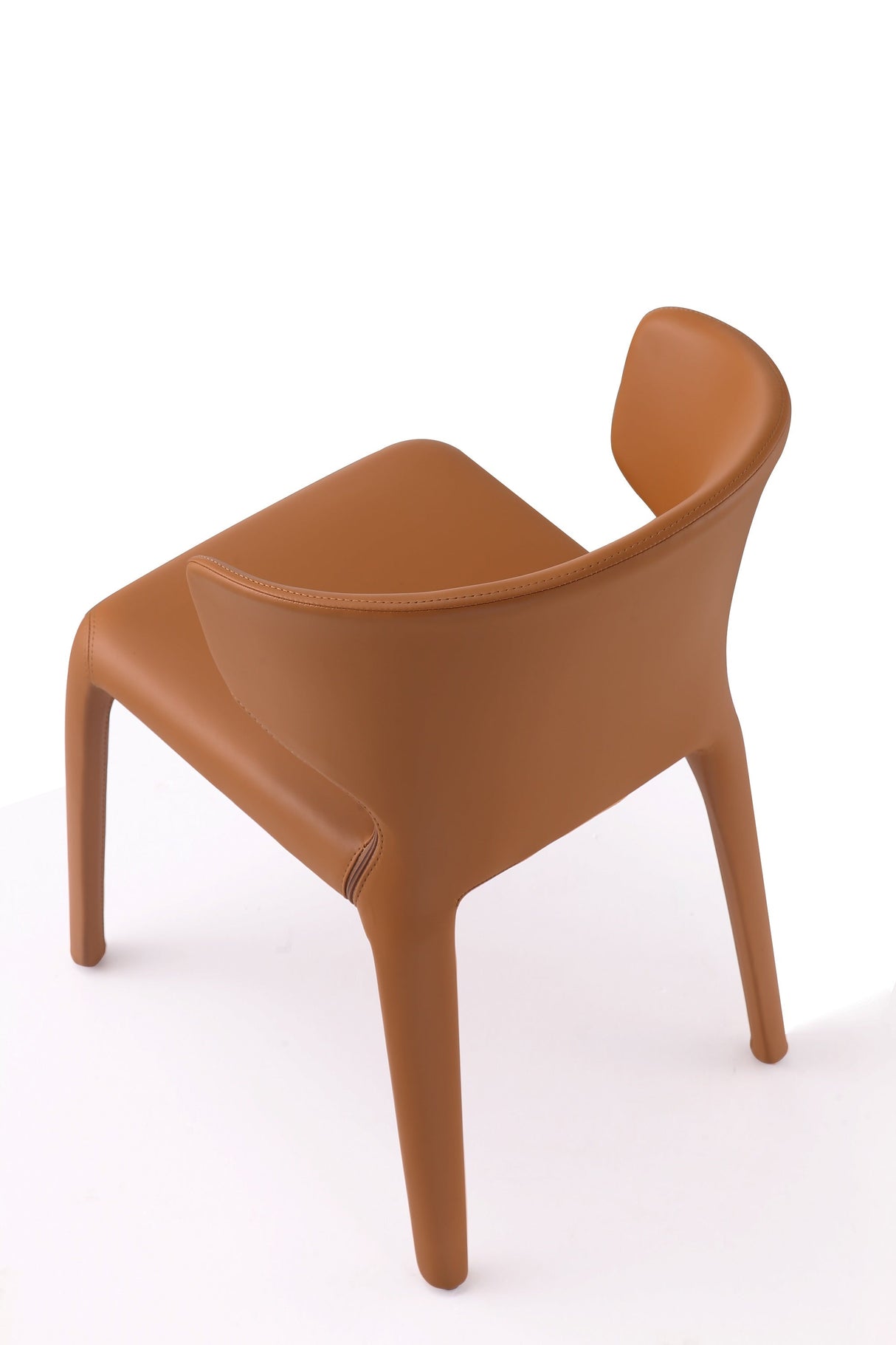 Conrad Leather Dining Chair in Saddle (set of 2) by Manhattan Comfort at Eve Furniture