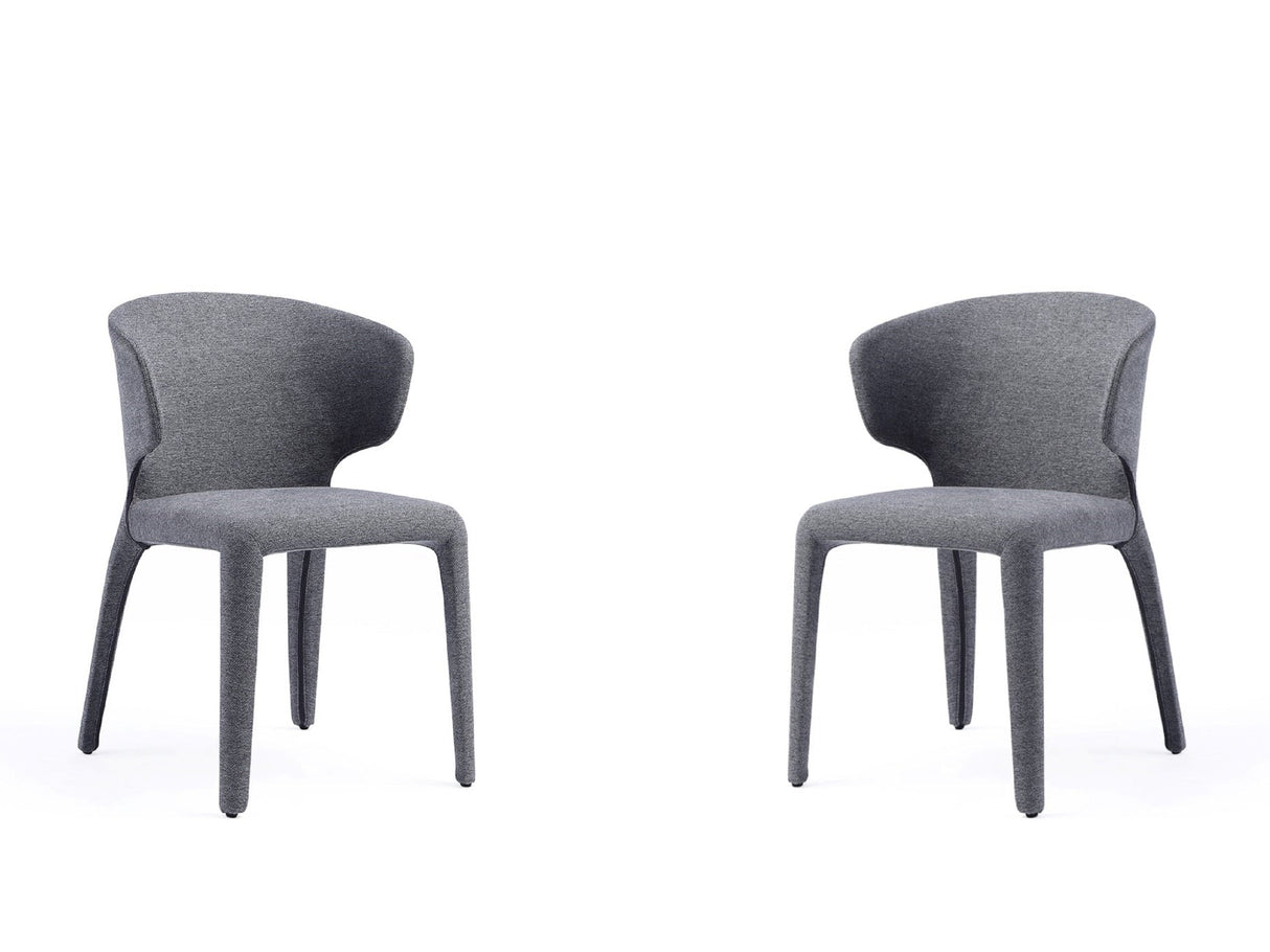 Conrad Woven Tweed Dining Chair in Grey (set of 2) by Manhattan Comfort at Eve Furniture