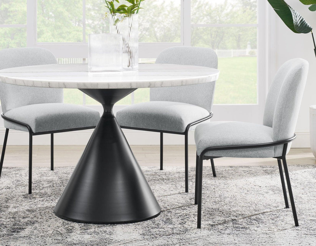 Conrad Upholstered Side Chair with Black Leg by Steve Silver at Eve Furniture