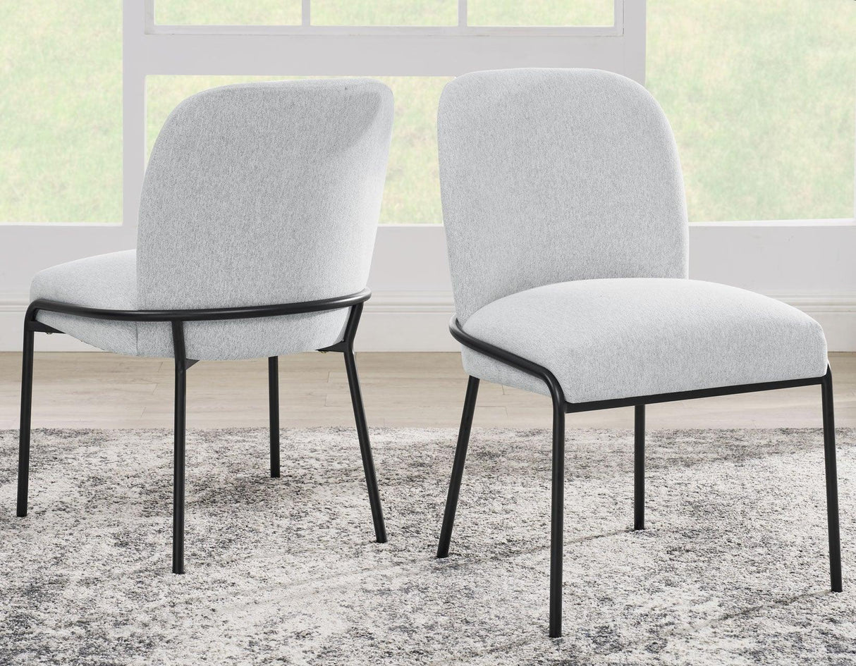 Conrad Upholstered Side Chair with Black Leg by Steve Silver at Eve Furniture